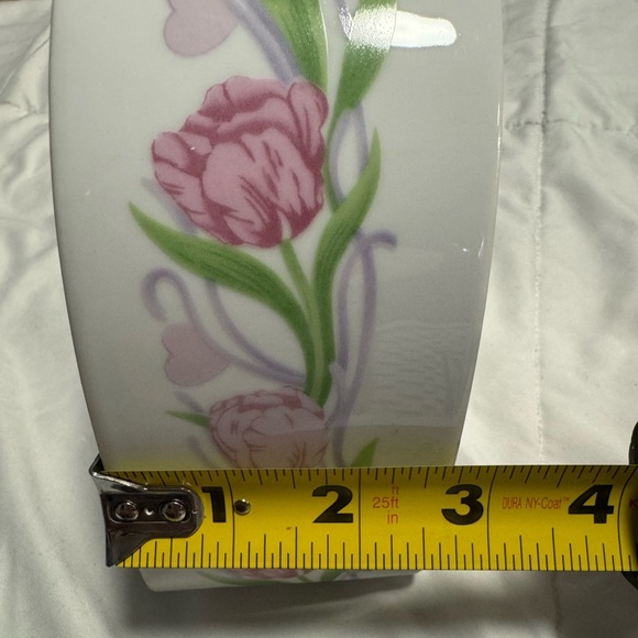 VTG 1990 FTD Especially For You Heart Shaped Floral Trinket Jewelry Box Ceramic - Picture 8 of 9